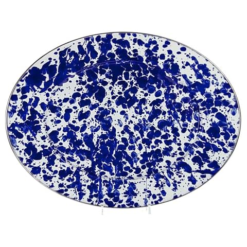 Golden Rabbit Cobalt Swirl Oval Platter Cover