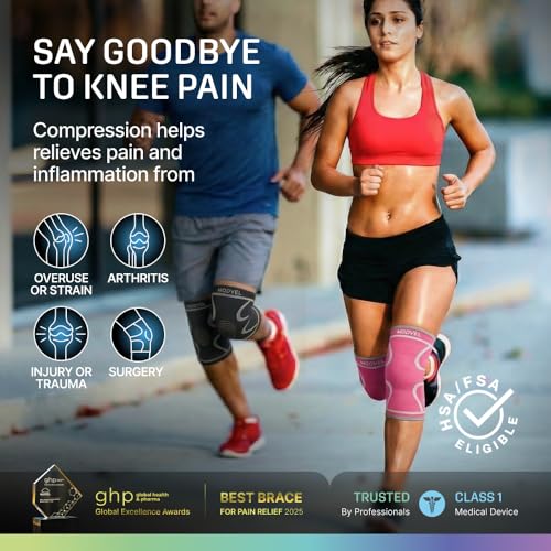 Image of Modvel 2 Pack Knee Brace for Women - Knee Support for Walking, Knee Compression Sleeves for Pain Relief, Knee Sleeves for Women, Knee Brace for Sports, Workouts & Arthritis