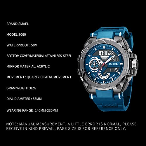 Montre militaire bleu SMAEL 8060 idéale pour le sport et l'aventure