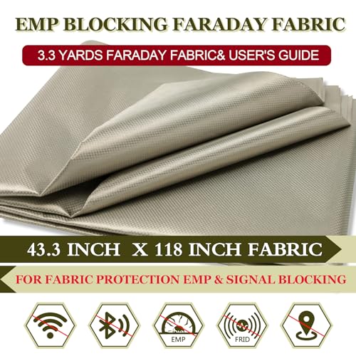 Sinnsidelin LGWFF3YARD Faraday Fabric,Faraday Cloth 43.3 Inchx118 Inch Big 3.3 Yard Nickel Copper Conductive Military Grade Material Protective Fabric thumb #1