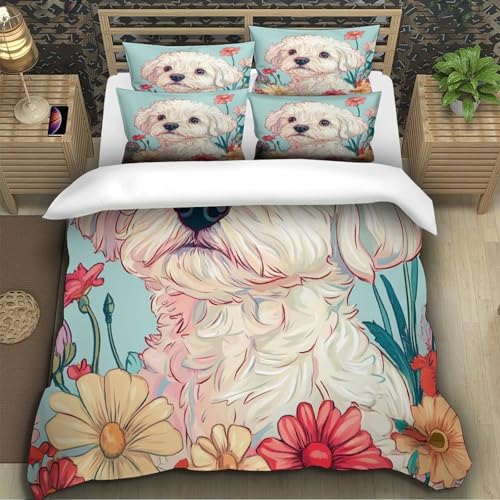 Parure de lit chiot mignon en microfibre super douce et fermeture éclair - 5