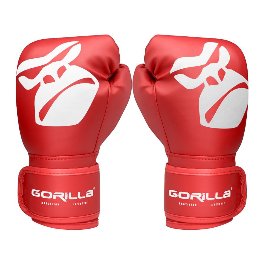 Luva de Boxe Infantil 06oz Vermelha Treino Artes Marciais Muay Thai Kickboxing Judô