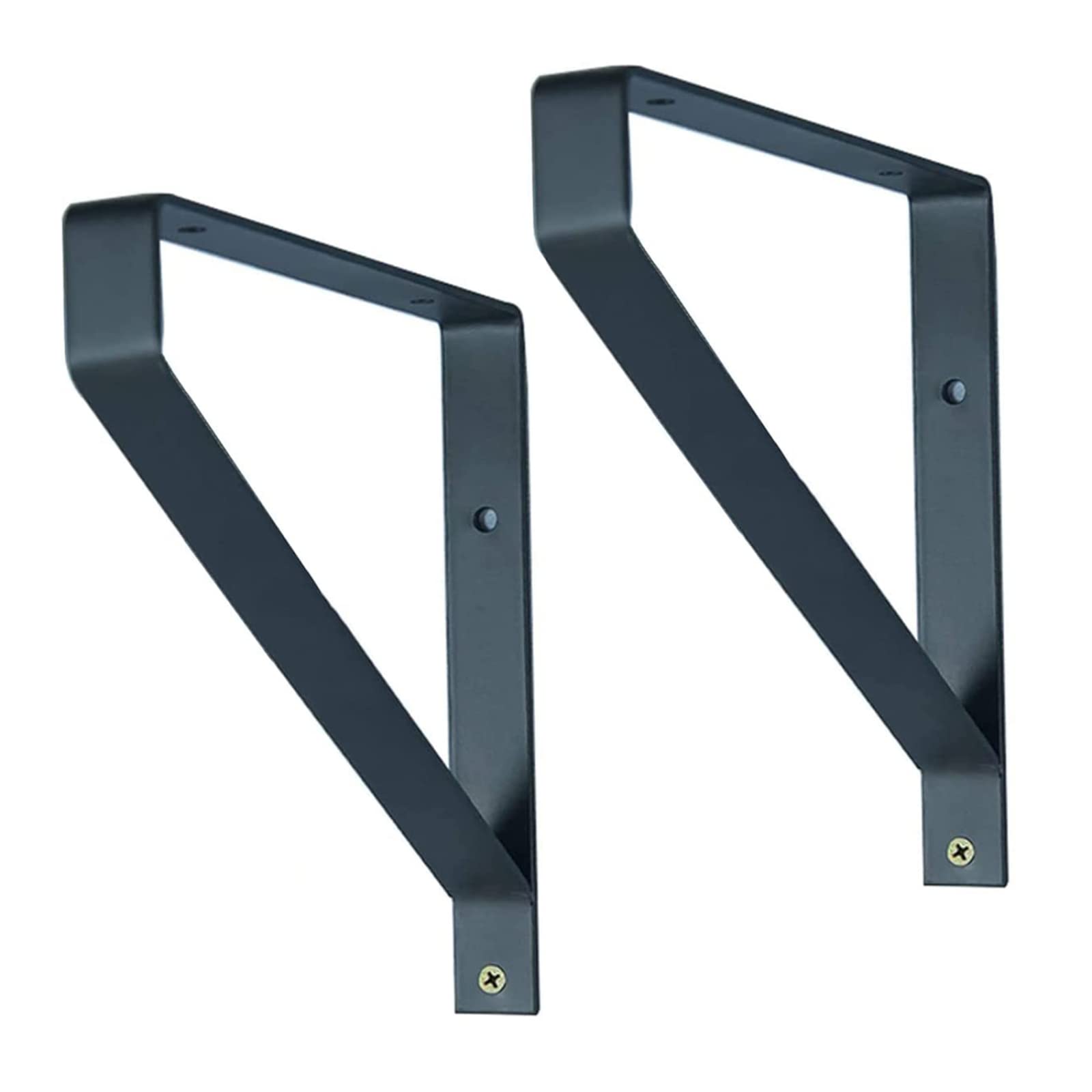 Paquete de 2 Soportes Hierro para estantería,Soporte de Metal para estantería,Escuadras Estanterias Flotante Industrial,Soporte de Carga de 80 kg,con Tornillos,Black-30cm/11.8in