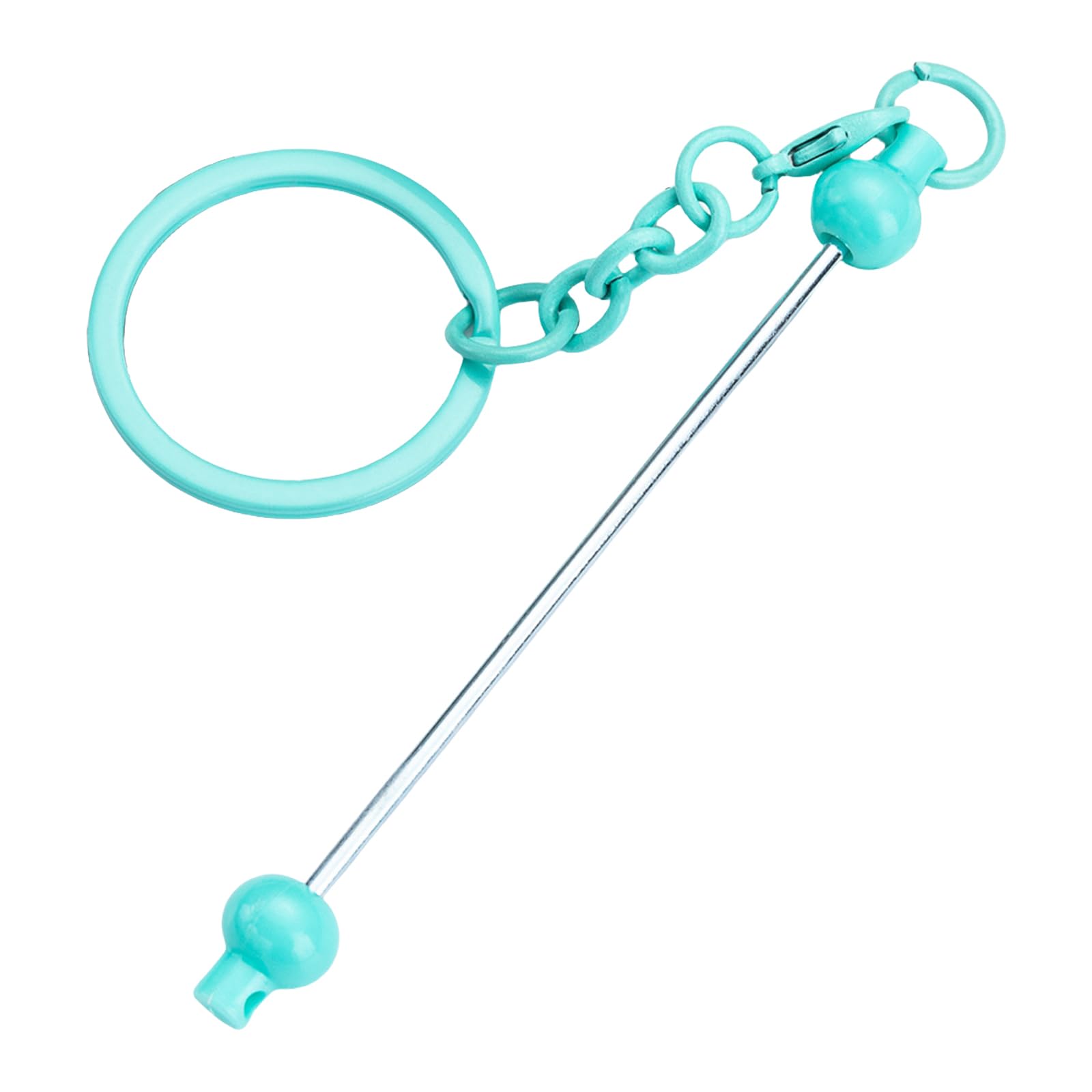 Tsophreniq 10Pcs Metal Beadable Keyring Charm Beading Keychain Pendants Keyring Accessory for Bag Purse Charm Stocking Fillers Keychain Craft Supplies