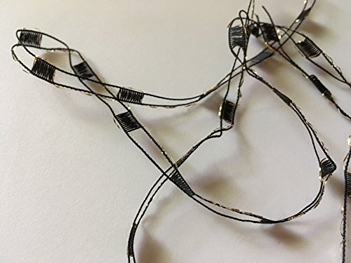 Black Gold Metallic Ladder Ribbon Yarn Dark Horse Beautiful #S101 #TOP1