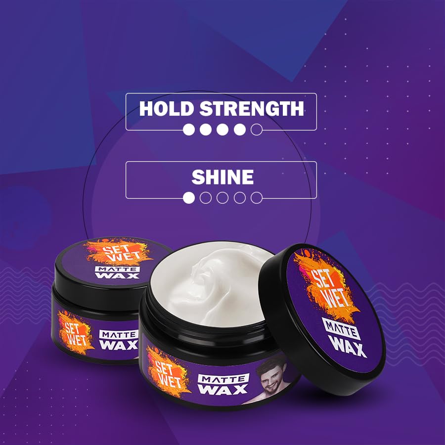 Image of Set Wet Hair Wax For Men - Matte Wax, 60g + 25g | Matte Look, Strong Hold, Restylable Anytime, Easy Wash Off | No Paraben, No Sulphate, No Alcohol
