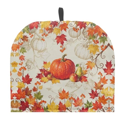 Image of Thanksgiving Pumpkin Print Tea Pot Cover Teas Cosy Insulated Tea Cozies Home Kitchen Decoration Teapot Dust Cover Warming Tea Kettle Quilt Creative Gifts for Banquet