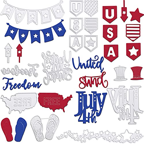 10 Pieces Flag Day Metal Cutting Dies Independence Day Die Cuts American Flag Metal Cutting Dies For Diy 4Th Of July Decorative Embossing Photo Album Card Making Scrapbooking Crafts Diy Supplies #TOP6