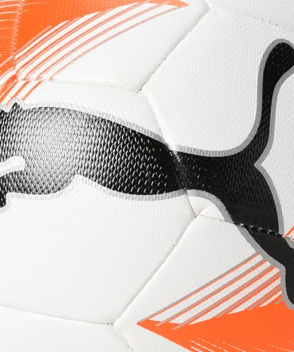 Image of PUMA , Unisex-Adult, Future 3 Soccer Ball V1, White-Burnt Orange, (8493301)
