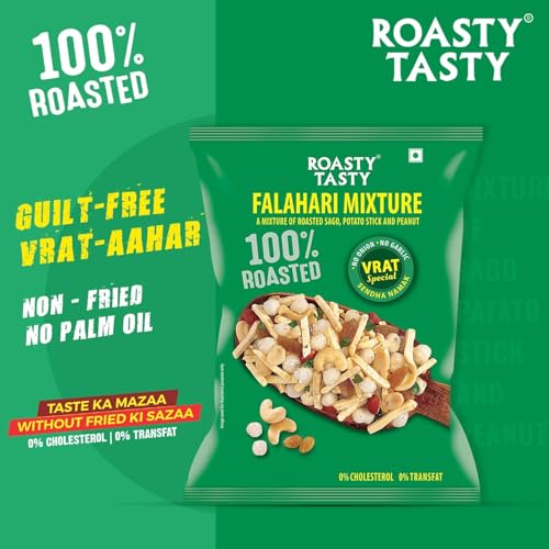 Image of Falahari Mix Roasted Namkeen Snack (200g Pack of 2) | Oil-Free Farari Chiwda | No Onion, No Garlic Farali Namkeen | Healthy Vrat Upwas Fast Namkeen | No Cholesterol No Transfat Healthy Snack for Fasting
