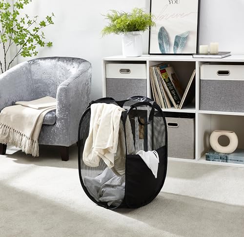 WEBEASY Laundry Basket, 2pcs Pack Foldable Laundry Hamper Pop Up with Durable Handles - Image 4