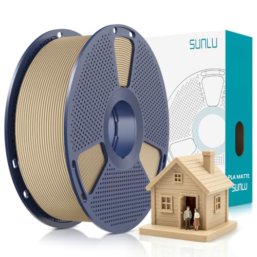Image of SUNLU PLA Matte 3D Printer Filament 1.75mm, PLA Filament 1kg Spool (2.2lbs), Dimensional Accuracy + /- 0.02mm, Matte Oak Wood PLA