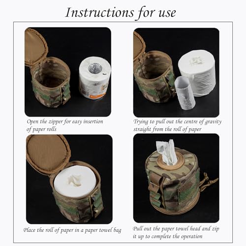Generic TACTICAL TOILET PAPER HOLDER Backpacking Toilet Paperadmin Pouch Camping Roll Paper Bag Waterproof Portable Toilet Paper Roll Bag Survival Toilet Paper thumb #6
