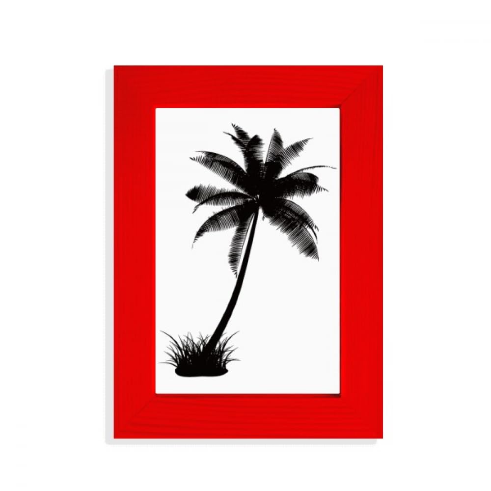 Cadre photo noir pour dynamiser un mur blanc motif cocotier rouge