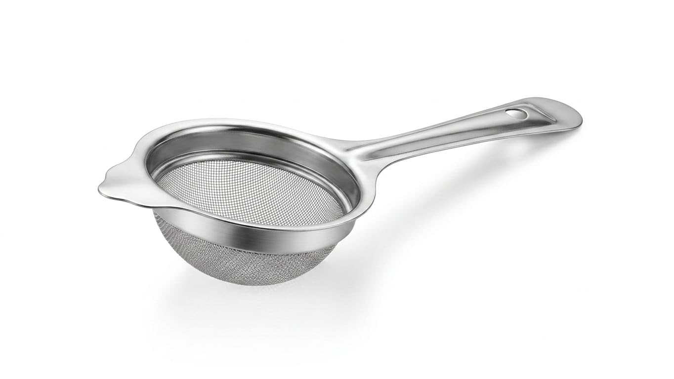 Premium Stainless Steel Double Mesh Double Jali Tea Strainer Fine Filter Chai Channi with Strong Handle Multipurpose Tea Sieve Filter for Tea, Coffee, Juice & Kitchen Use-image-5