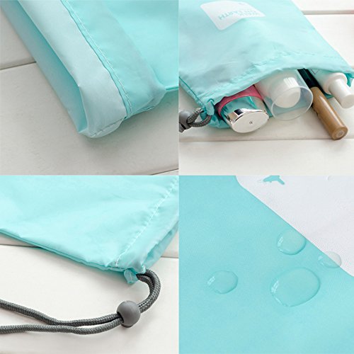 LZYMSZ 8 stuks opbergzakken, reistas, nylon, waterdichte kledingzak, trekkoord, tassen, organizer, tas voor koffer… - Image 6