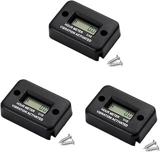 FAVOMOTO 3 Pieces Vibration Timer Lcd Hour Meter Bicycle Tachometer Gas Engine Time Digital Tachometer Engine Timer Hour Counter Gas Truck