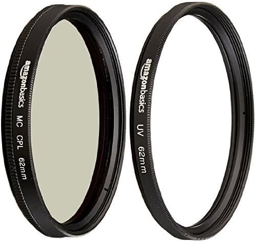 Amazon Basics UV Protection Filter - 62 mm & Circular Polarizer Filter - 62 mm
