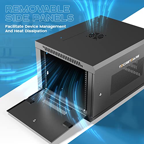 Tocretoare 9U Wall Mount Server Cabinet, 19" Network Data Cabinet Enclosure With Locking Mesh Door, Network Rack Enclosure For Av/Data/It Communication/Computer Equipment #TOP4