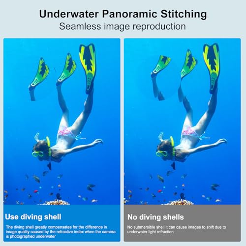 Image of for Insta360 50M /164FT Invisible Diving Case for X4 Air, YicDofu Underwater Protective Housing Shell with 98% High Light Transmittance, PMMA Material, PC Construction, Camera Accessories