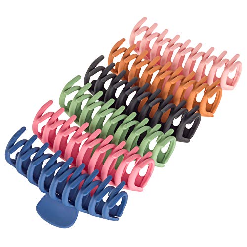 image for SWSTINLING 6 Colors Large Hair Claw Clips 4.4 Inch Matte Nonslip Big C