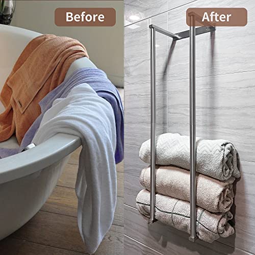 Porte-serviettes mural compact pour optimiser le rangement des petits espaces