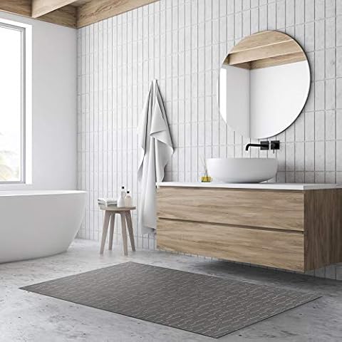 Floordirekt Badematte | rutschfest & schnelltrocknend | Badvorleger für das Badezimmer | Vinyl Badteppich in 17 Designs & vielen Größen erhältlich Cover