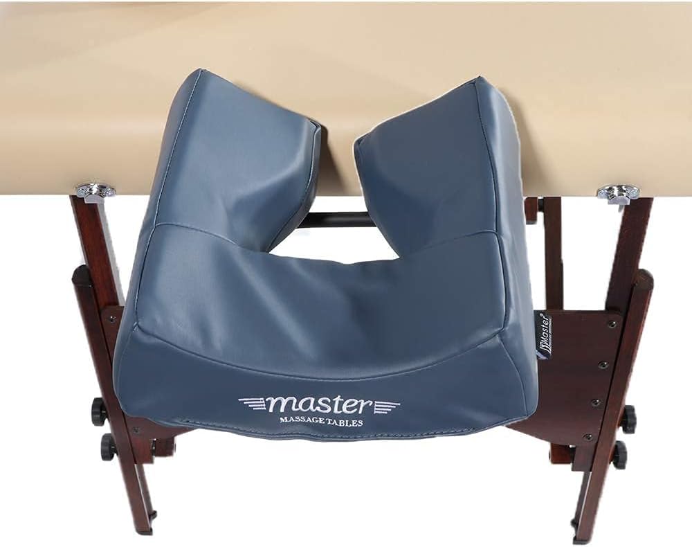 Master Massage Massage Table Face Cradle Cushion Pillow, with Pu Leather, and Memory Foam Ergonomic Massage Bed Headrest (Royal Blue)