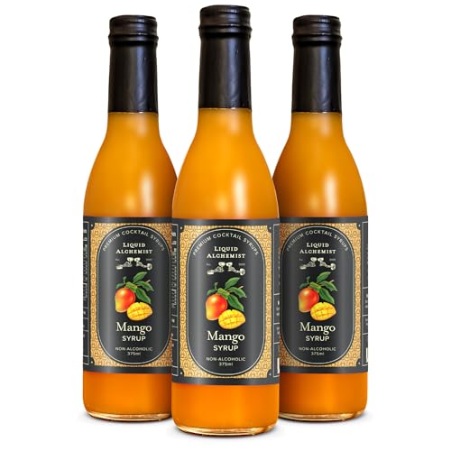 Image of Liquid Alchemist Mango Syrup for Cocktails | Real Ingredients Make our Mango Syrup for Drinks the Perfect Margarita Mix | Small Batch, Non-GMO & Vegan | 12.7 oz Drink Mixer, Pack of 3