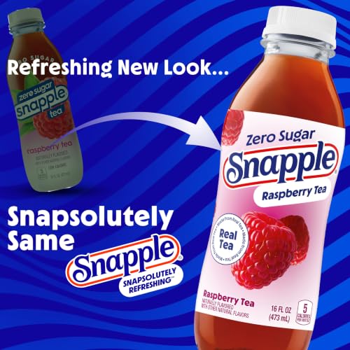 Image of Snapple Zero Sugar Raspberry Tea, 16 fl oz recycled plastic bottle, 6 pack