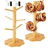 TNTGMG 2 St&uuml;ck Brezelst&auml;nder,Holz Brezelhalter in Baumform,Glatte Gratfreie,Baumf&ouml;rmige Brezel 6-armig,H&ouml;he 33cm,Alles Organisiert halten,auch als Wurstst&auml;nder Tassenhalter Donutst&auml;nder(Burlywood)