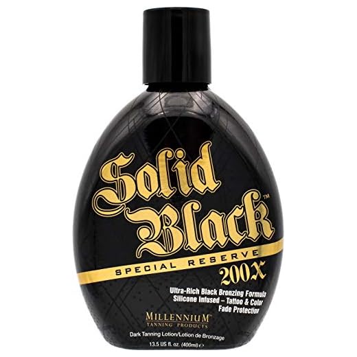 Millennium Tanning Solid Black Special Reserve 200X, Tanning Lotion w/Tattoo Protector, 13.5 Ounces
