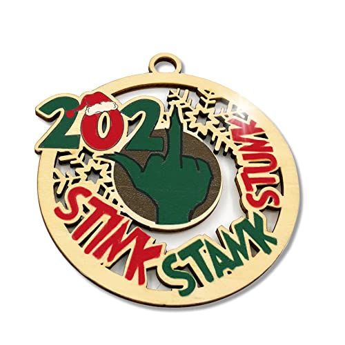 Weihnachtsschmuck, Scdom Pandemie Ornamente 2021 Stink Stank Stunk, Inspirierte Ornament Weihnachtsschmuck, Personalisierte Covid Weihnachtsornament Muster für Indoor Outdoor Home Holiday Decor Cover