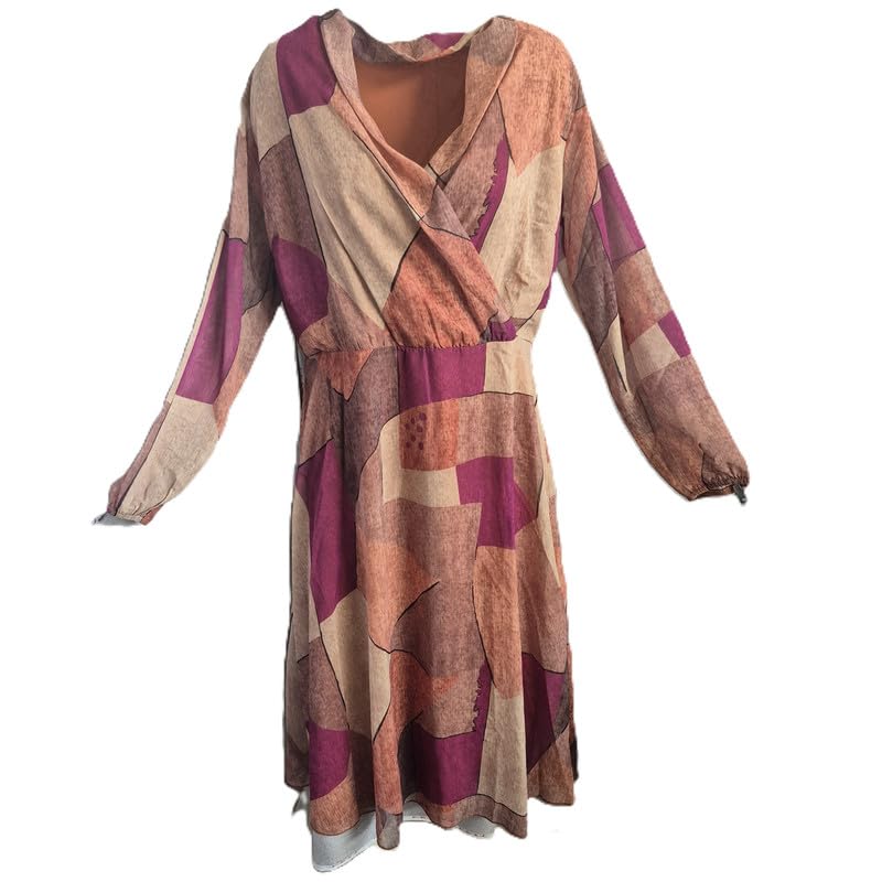 Aniston Kleid Damen leicht luftig Langarm Tunikakleid Hemdblusenkleid Blusenkleid Hemdkleid Ibiza Style Elegantes Damenkleid Größe 42