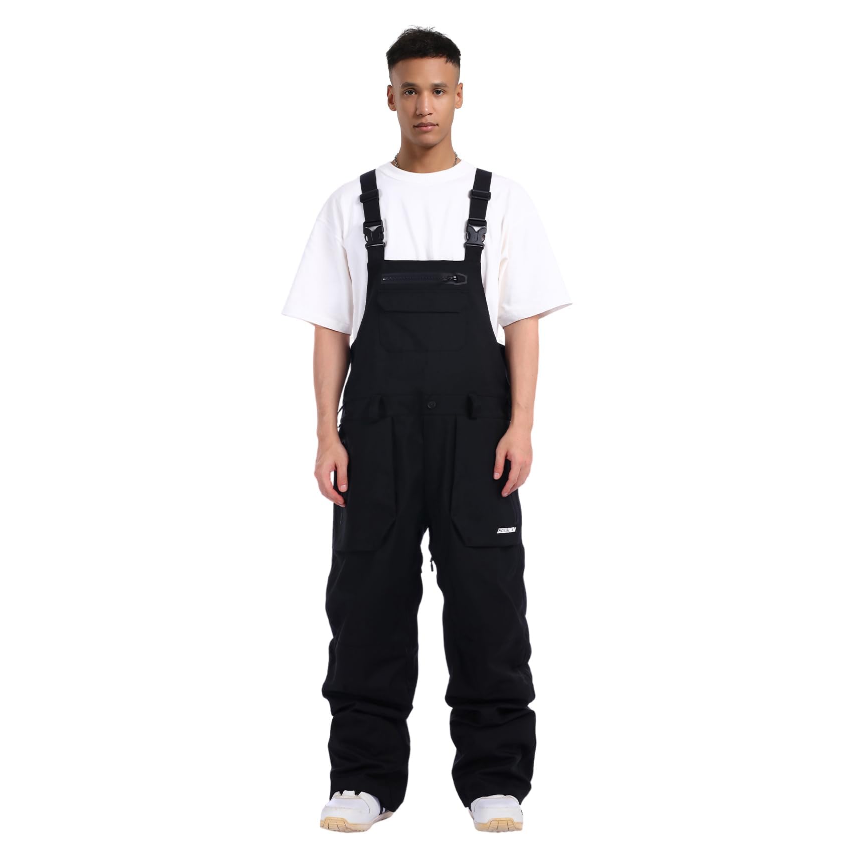 GSOU SNOW Herren Ski Bib Schnee Latzhose Skihose Snowboardhose - Multi Pockets Leicht Wasserdicht Winddicht Atmungsaktiv Warm