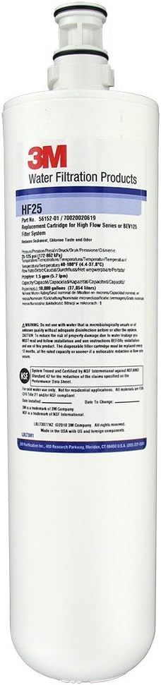 3M HF25-S White Polypropylene Ice Machine Water Filter Cartridge