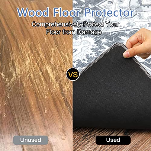 Topotdor Home Office Chair Mat,Vintage Persian Desk Chair Mats For Hardwood Floor,Computer Chair Mat For Rolling Chair Non Slip Washable Floor Protector Rug,Ivory #TOP4
