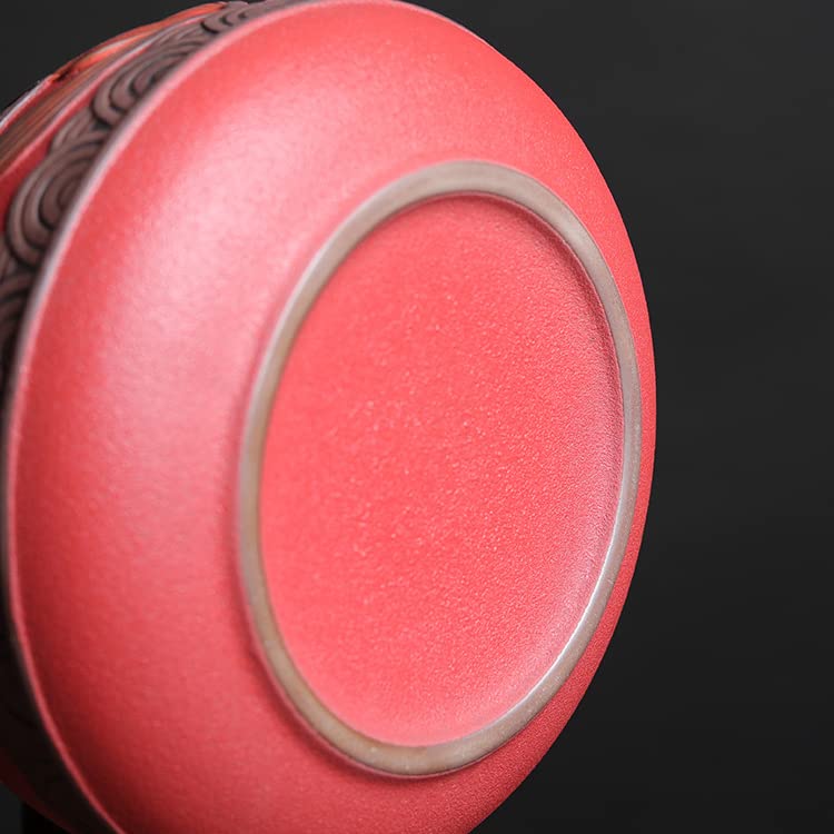 Słoiki do przechowywania w stylu chińskim vintage, słoiki ceramiczne puszki na herbatę Vintage słoik kanister tradycyjne zamknięte pokrywki, czerwony(Red)