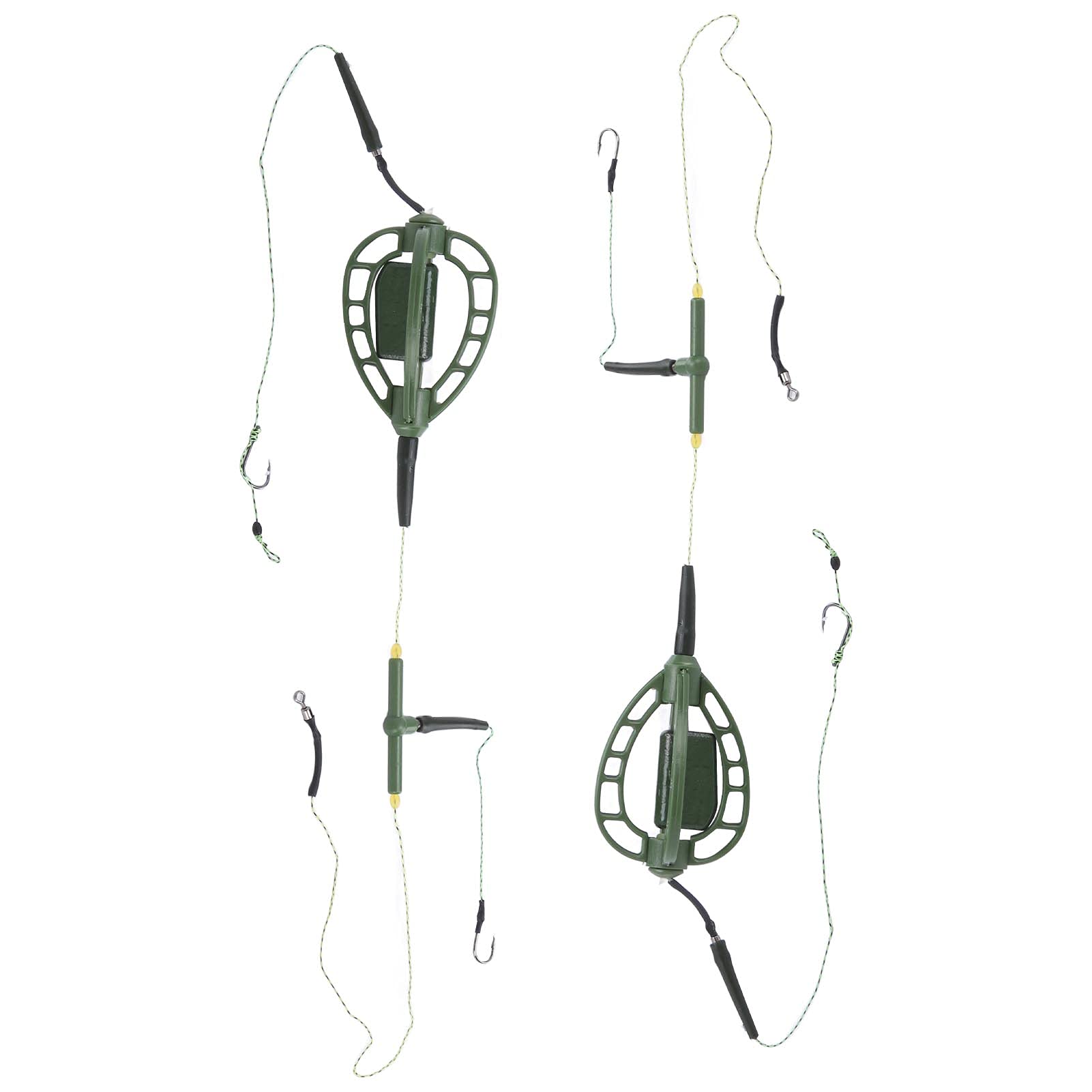 Alomejor Set di Alimentatori da Pesca da 2 Pezzi Dispositivo di Nidificazione di Carpe a Linea Lunga Set da Pesca Alimentatore per Esche da Pesca alla Carpa