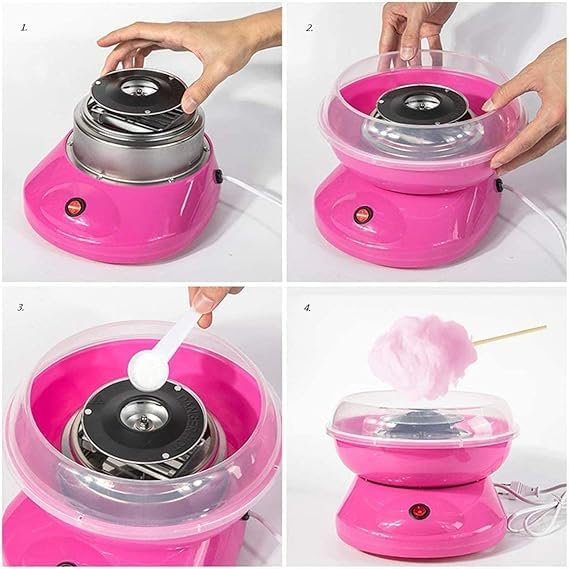 SQUADO Macchina per Zucchero Filato Elettrica Mini – Cotton Candy Machine Retro per Bambini e Famiglia, Facile da Usare, Ideale per Feste, Compleanni e Eventi