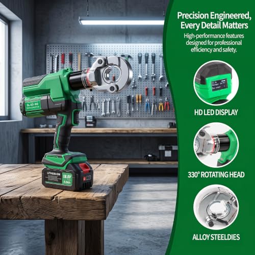 18V Cordless Hydraulic Cable Crimper include 15 Set U Dies - Image 5