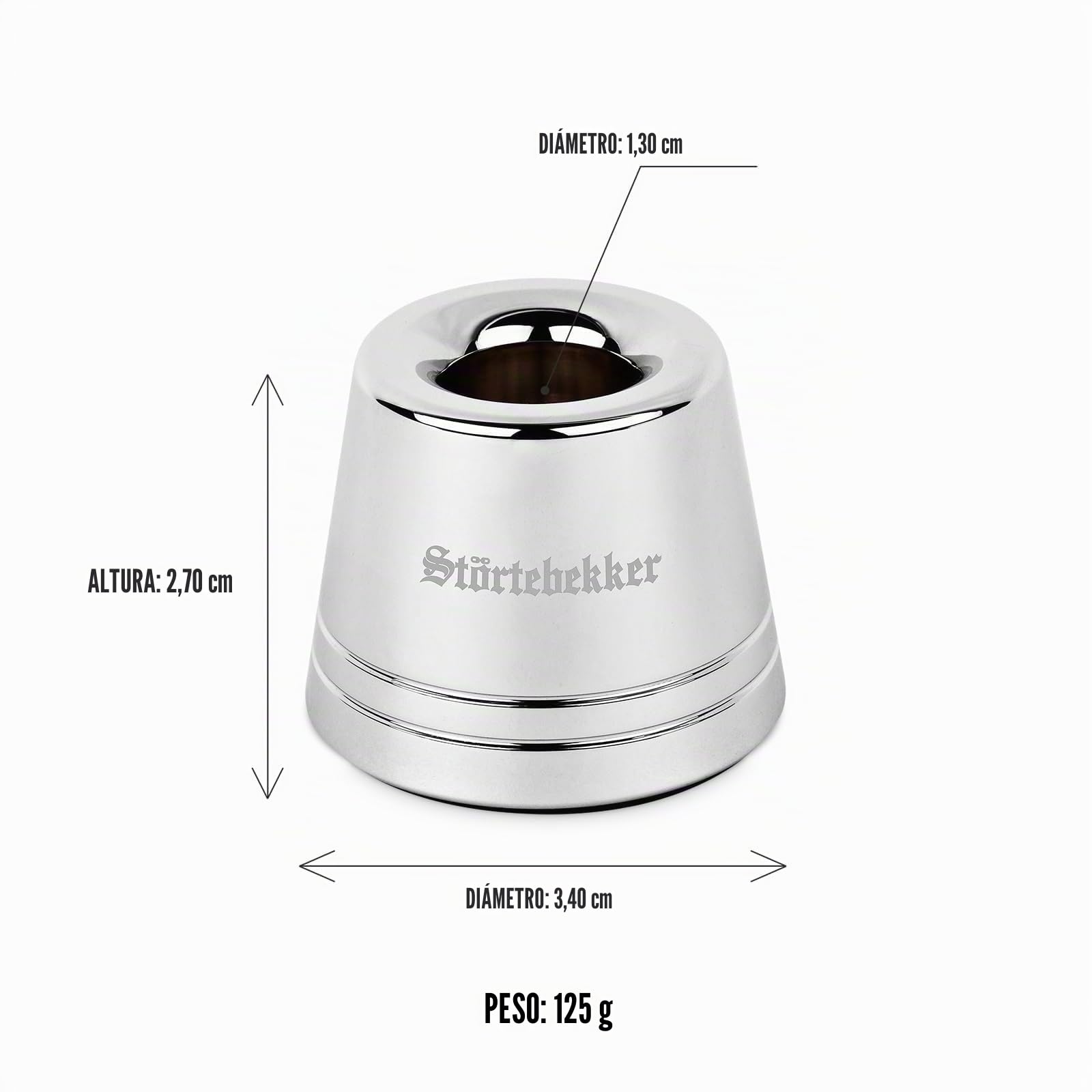 Störtebekker® - Soporte de afeitado de acero inoxidable, apto para maquinillas de afeitar (Störtebekker), accesorios de afeitado, base antideslizante, idea de regalo (Plata)