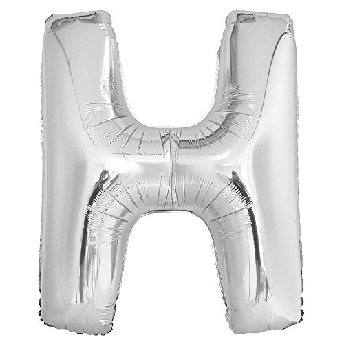 Ballon lettre H argenté 86 cm Unique Party anti-dégonflage pour arche festive