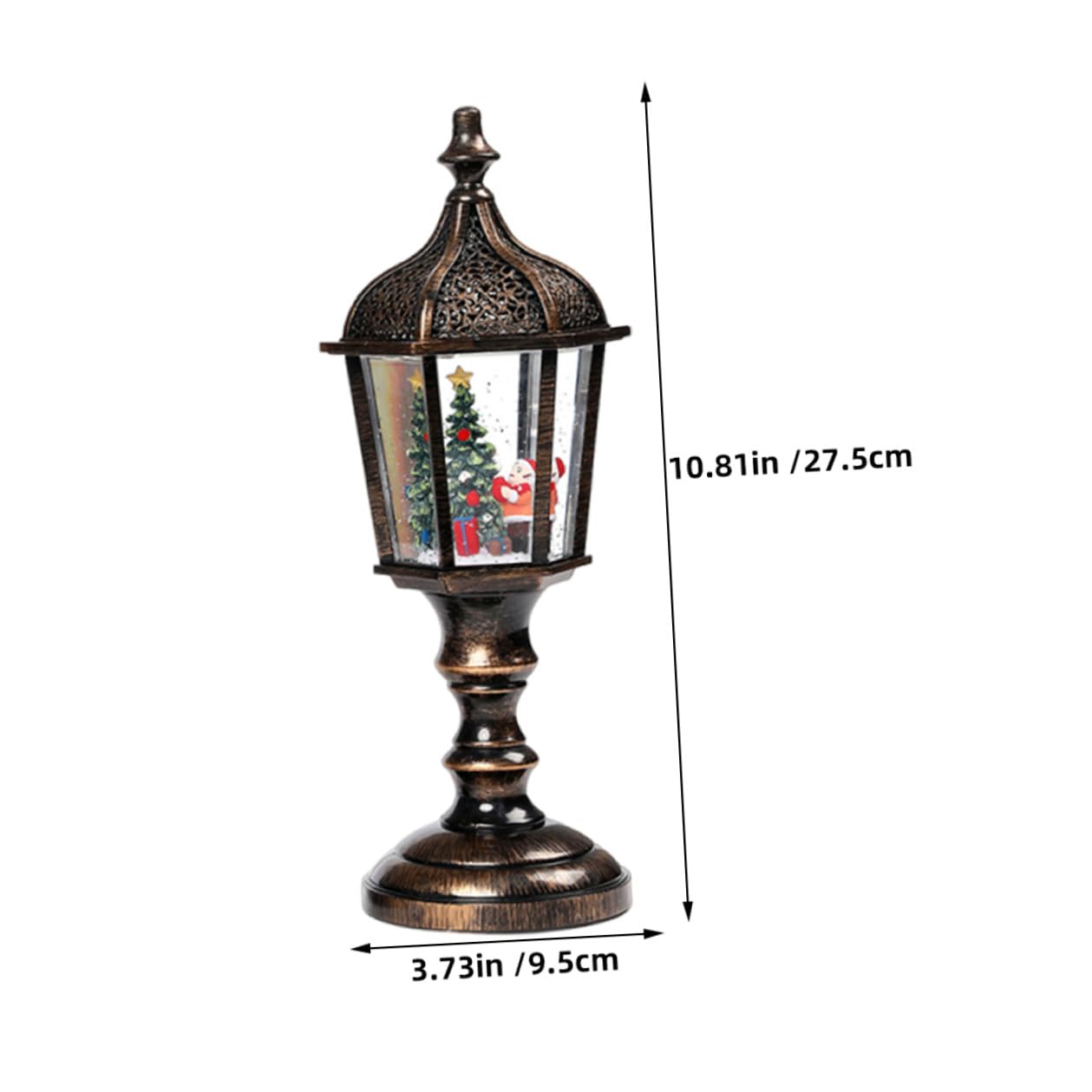 SOIMISS Adornos Navideños de Resina Luz LED y Música 2 Piezas Árbol y Muñeco Decoración USB Recargable para Hogar Oficina y Fiestas Farolillos de Bola de Nieve sin Pilas