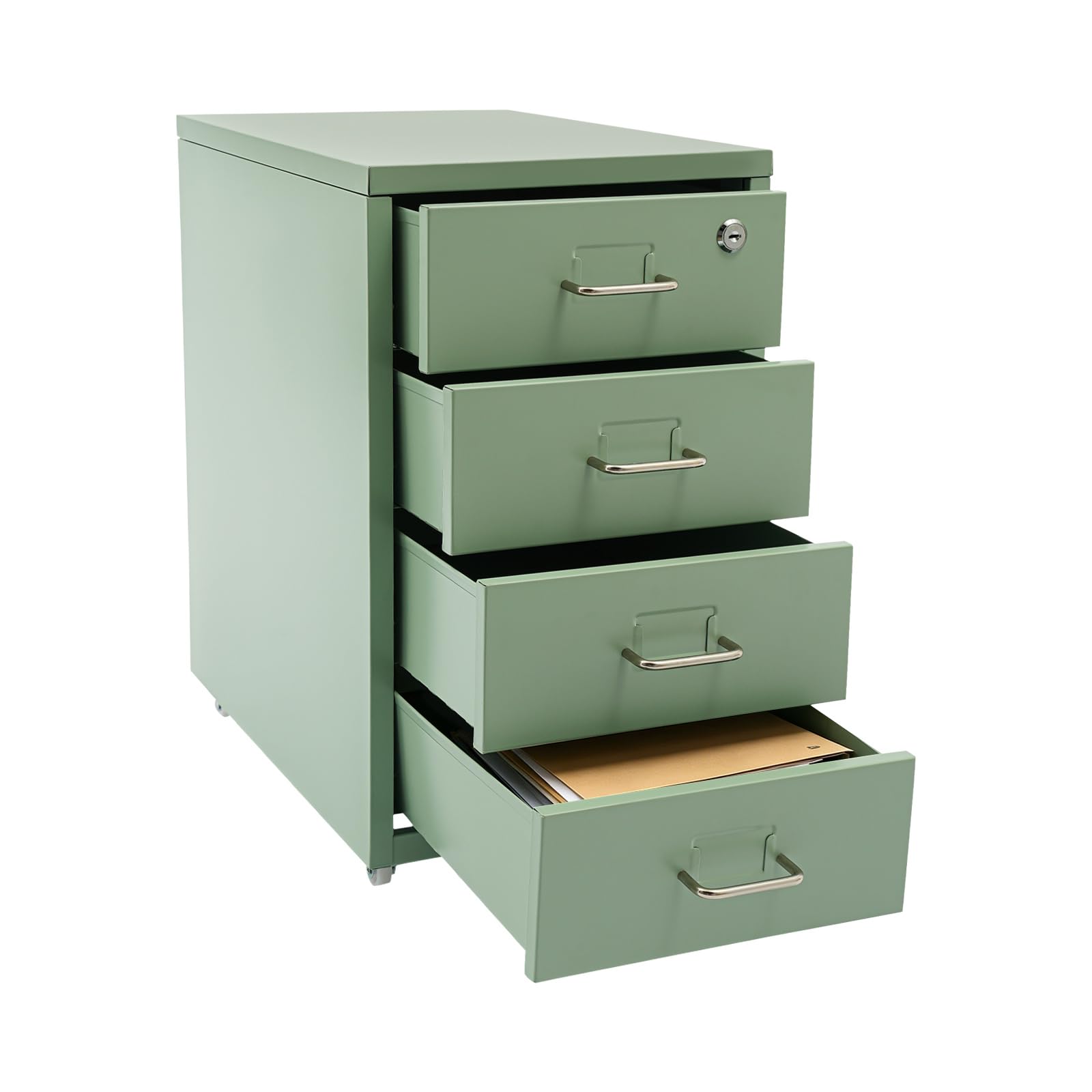 4 Drawer File Cabinet with Lock Steel Mobile Filing Cabinet for Office Home