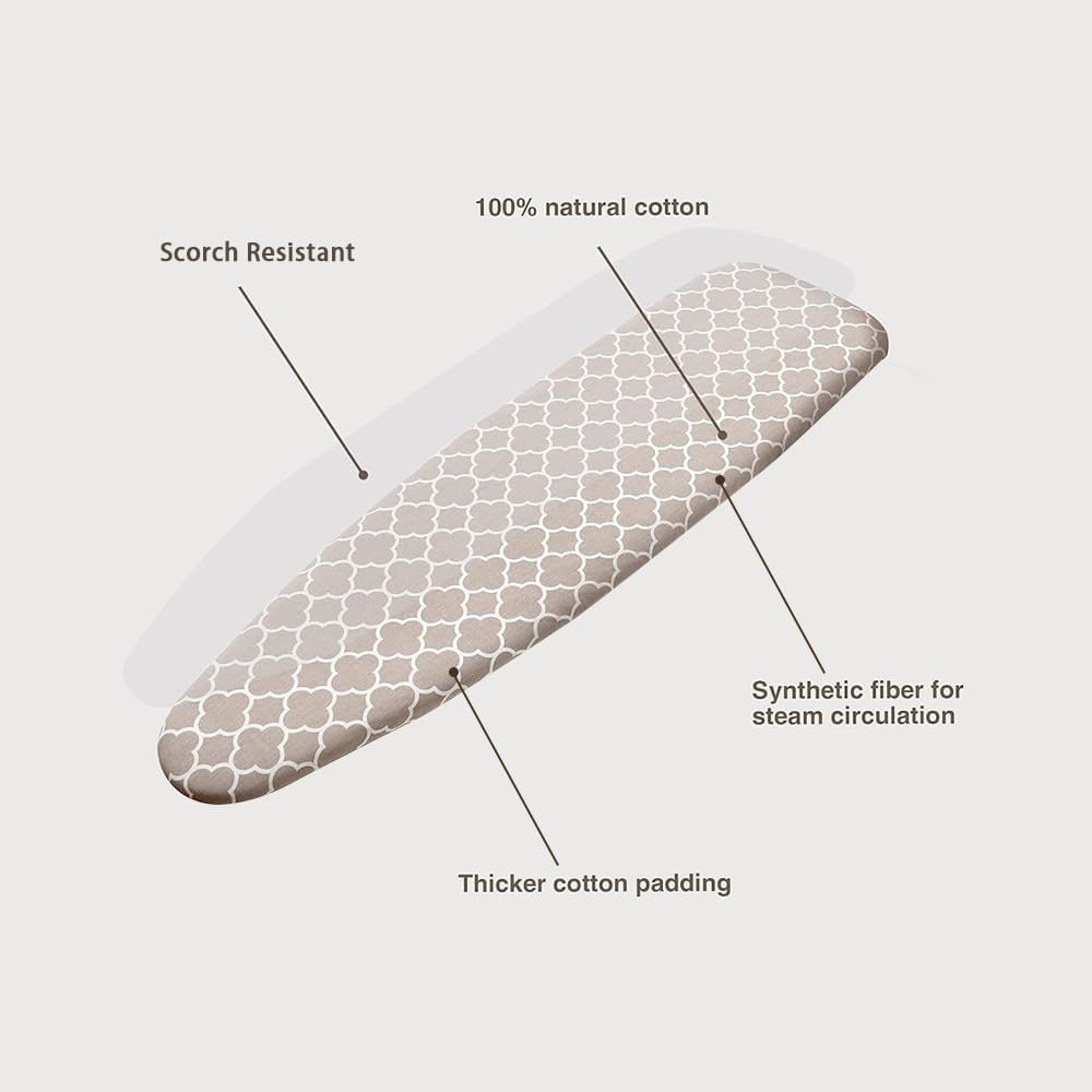 Cover for Ironing Cotton Board Ironing Board Cover 12x36in 13x39in 13x43in Padded Iron Covers Replacement Ironing Board Cover and Pad Adjustable(13x39in(34x100cm))