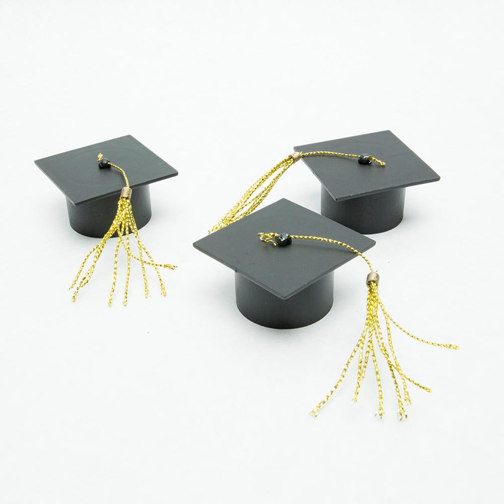 12 Plastic Graduation Cap Mortarboard 