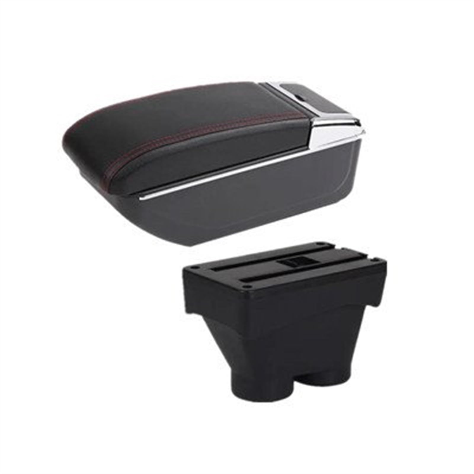 NOHEEU Car Interior Accessories Center Console Storage Box Multifunctional Armrest For 208 2012-2018(B red line)