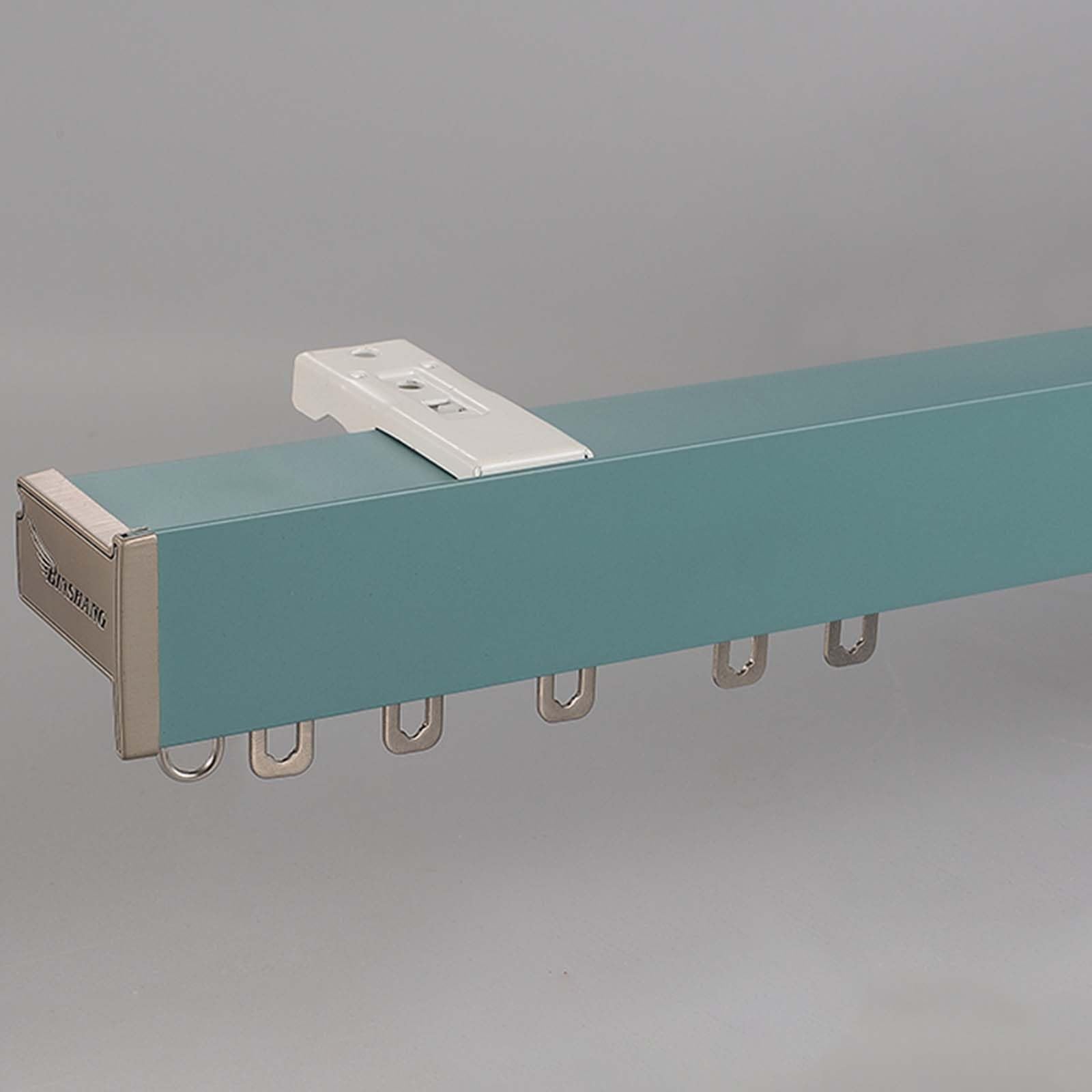 e rideau, rail de rideau droit en aluminium gris vert, butée de rechange de rail de rideau de montage au plafond, système de rail de rideau robuste pour panneaux de rideau de salon (couleur (vert 1 m)
