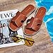 Elisabet Tang Retro Summer Trendy Flat Sandals for Women Fashion - Leather Beach Slide Slipper Comfort Daily Outdoor brown 10